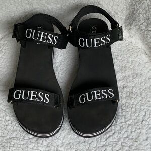 Guess Black Platform Sandals Size 7